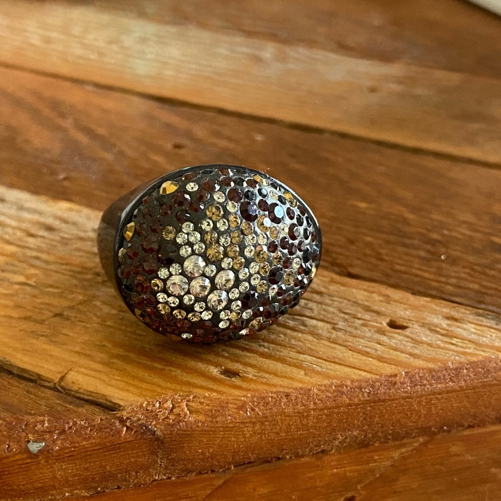 Swarovski cocktail crystal ring sz 8